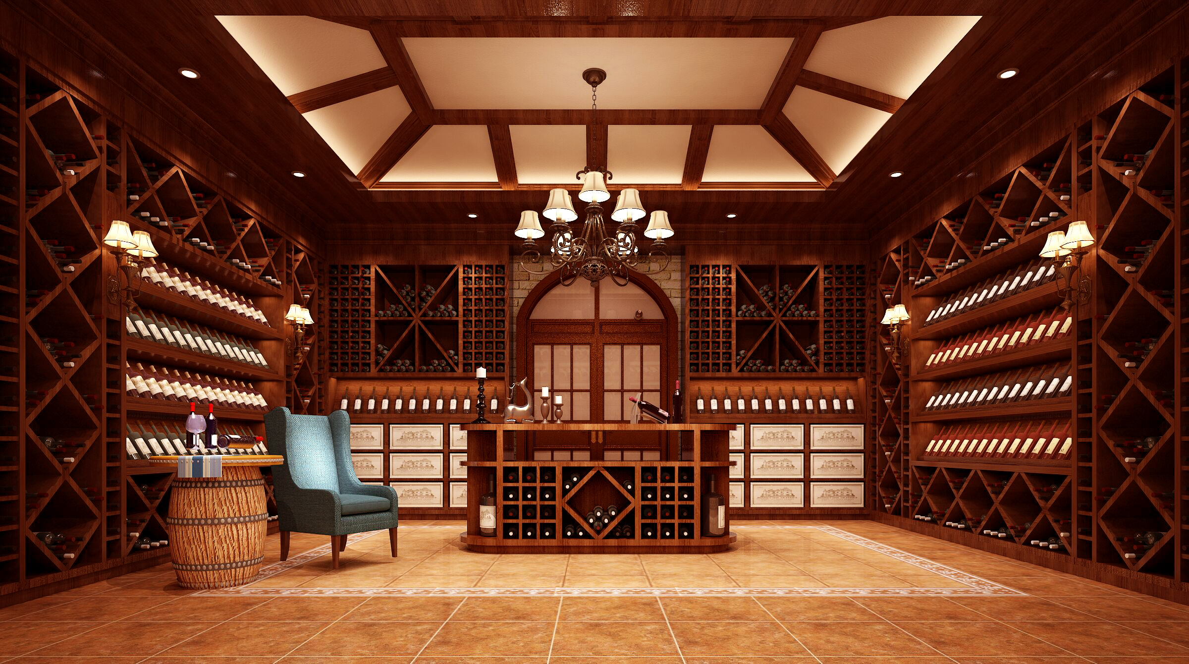 红白酒窖空调私家实木不锈钢工程设备设计恒温湿酒柜定制